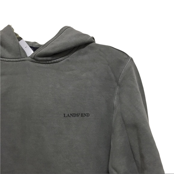 Boy’s LANDS END Size L (14-16) Sea Wash Gray Hoodie Sweatshirt - Picture 3 of 6